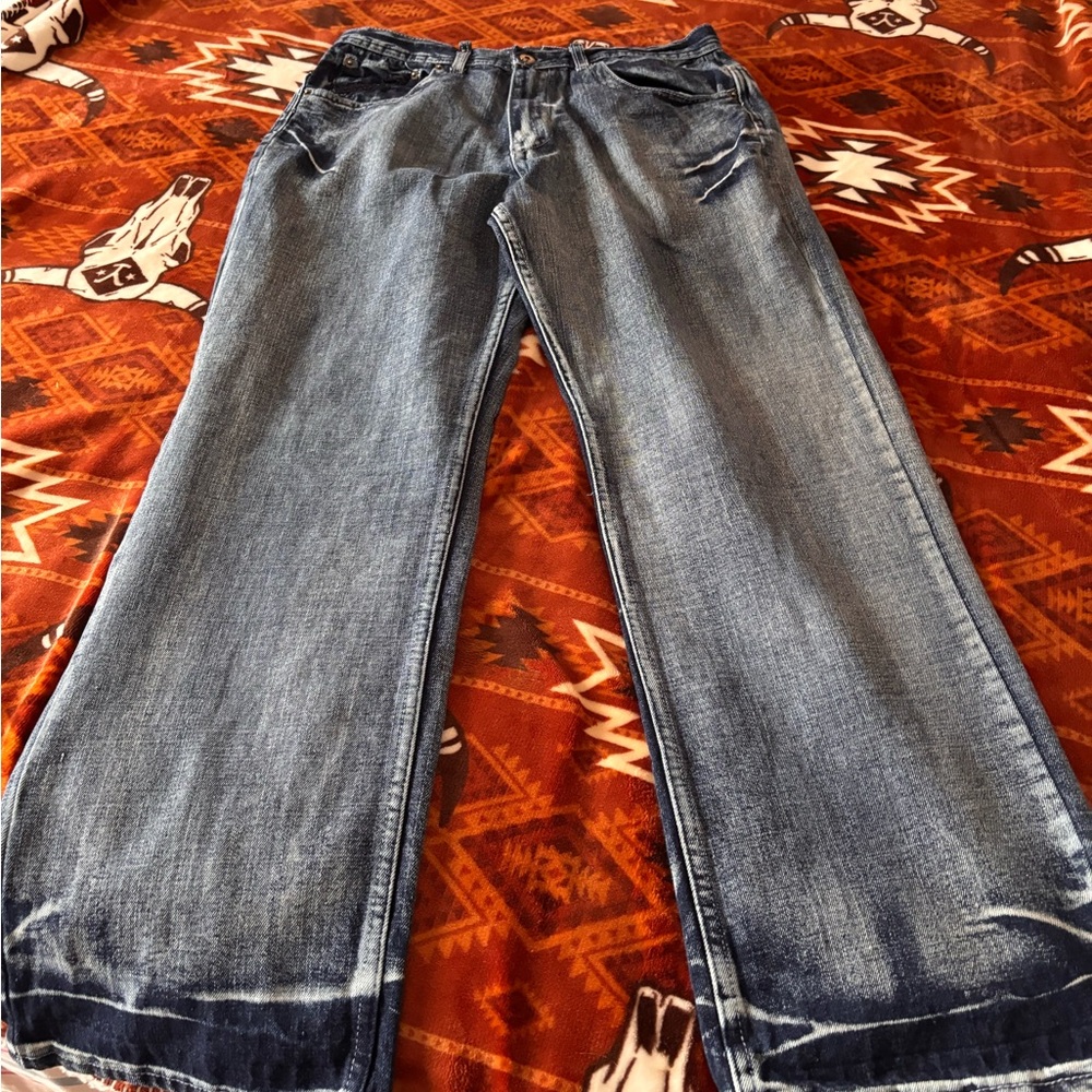 Men's Blue Distressed Jeans